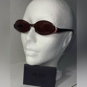 Prada Oval Sunglasses with Brown Lenses style SPR81A 4AC-4A1